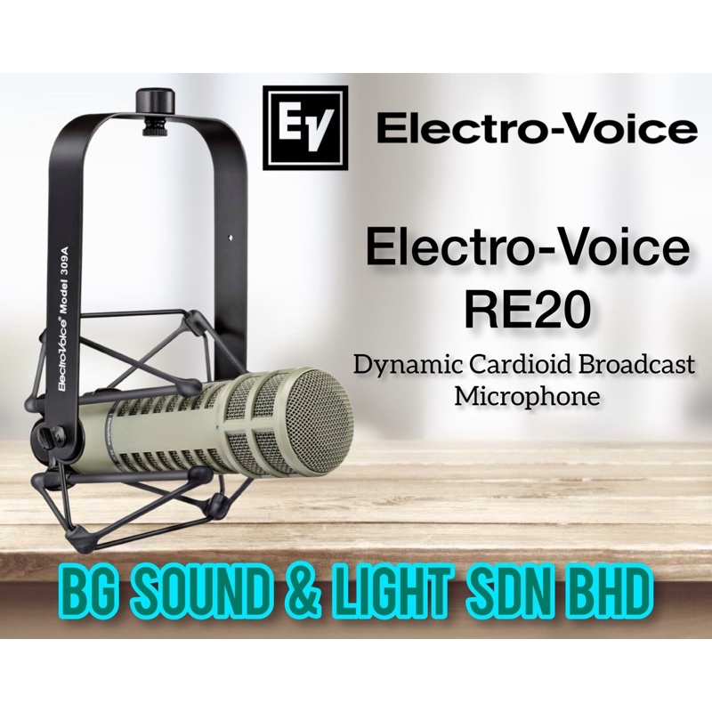 EV Electro-Voice RE20 ( SILVER or BLACK ) Broadcast Announcer's Microphone With Variable‑D