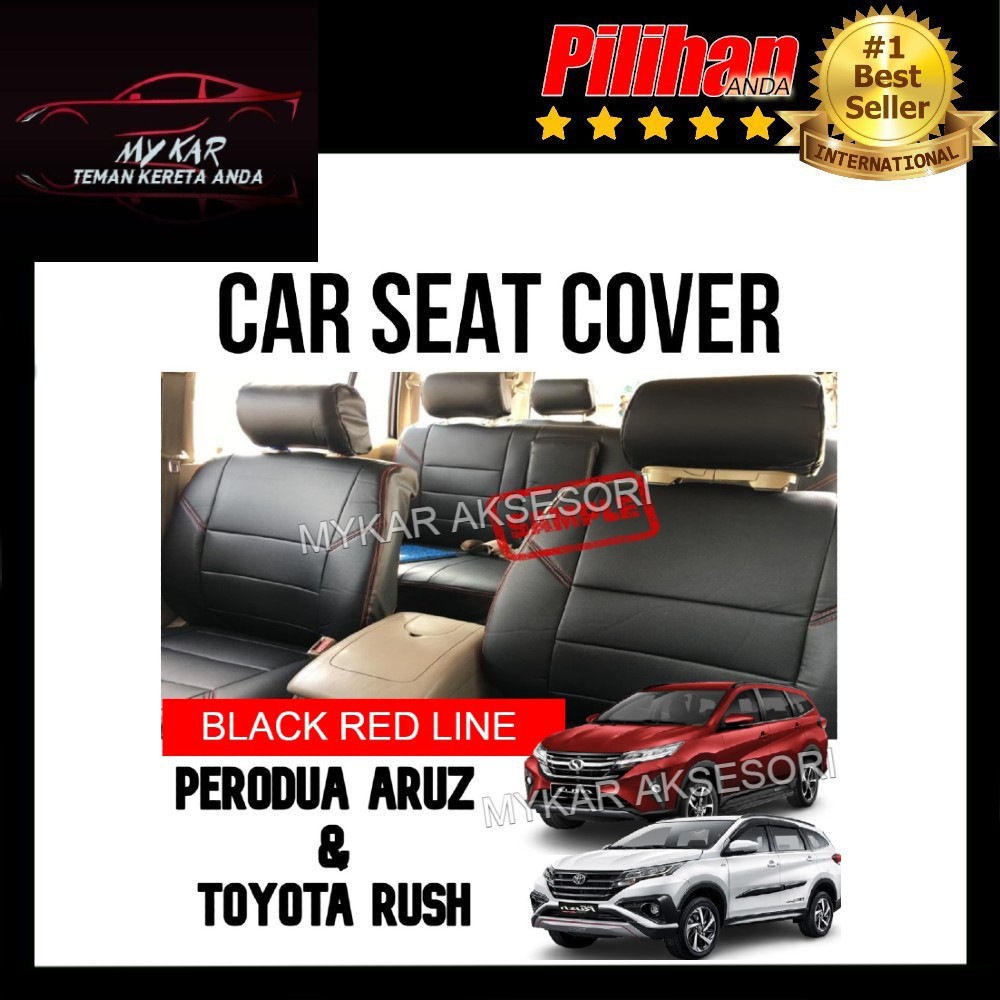 PERODUA ARUZ & TOYOTA RUSH Car Seat Cushion Cover PVC Black Colour