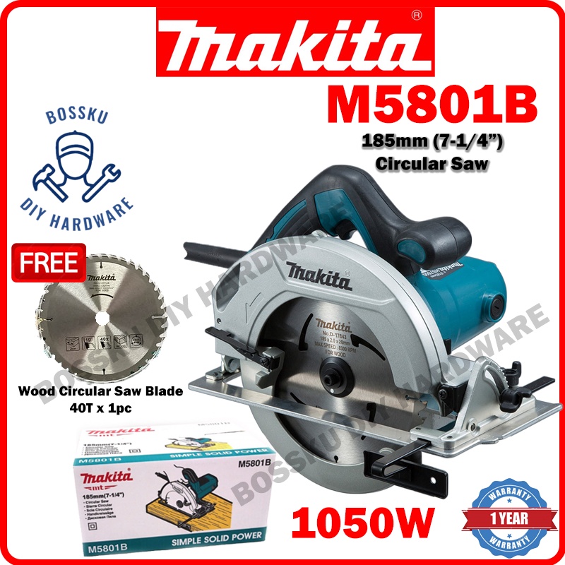 Makita M5801B Circular Saw 185mm 71/4" 1050W Free Blade (1 Year