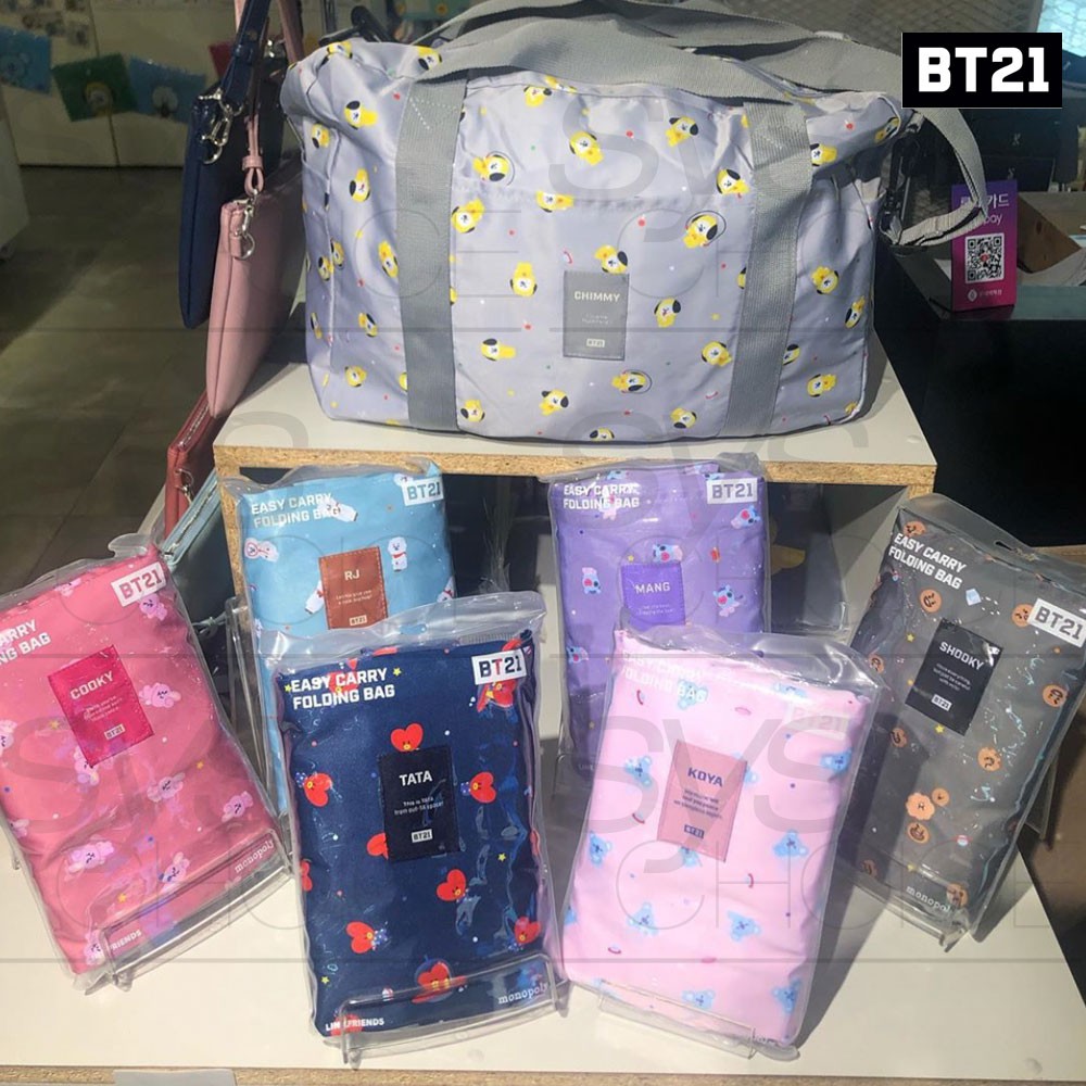 BTS BT21 Official Authentic Easy Carry Folding Bag By BTS BT21 Official Authentic Easy Carry Folding Bag By