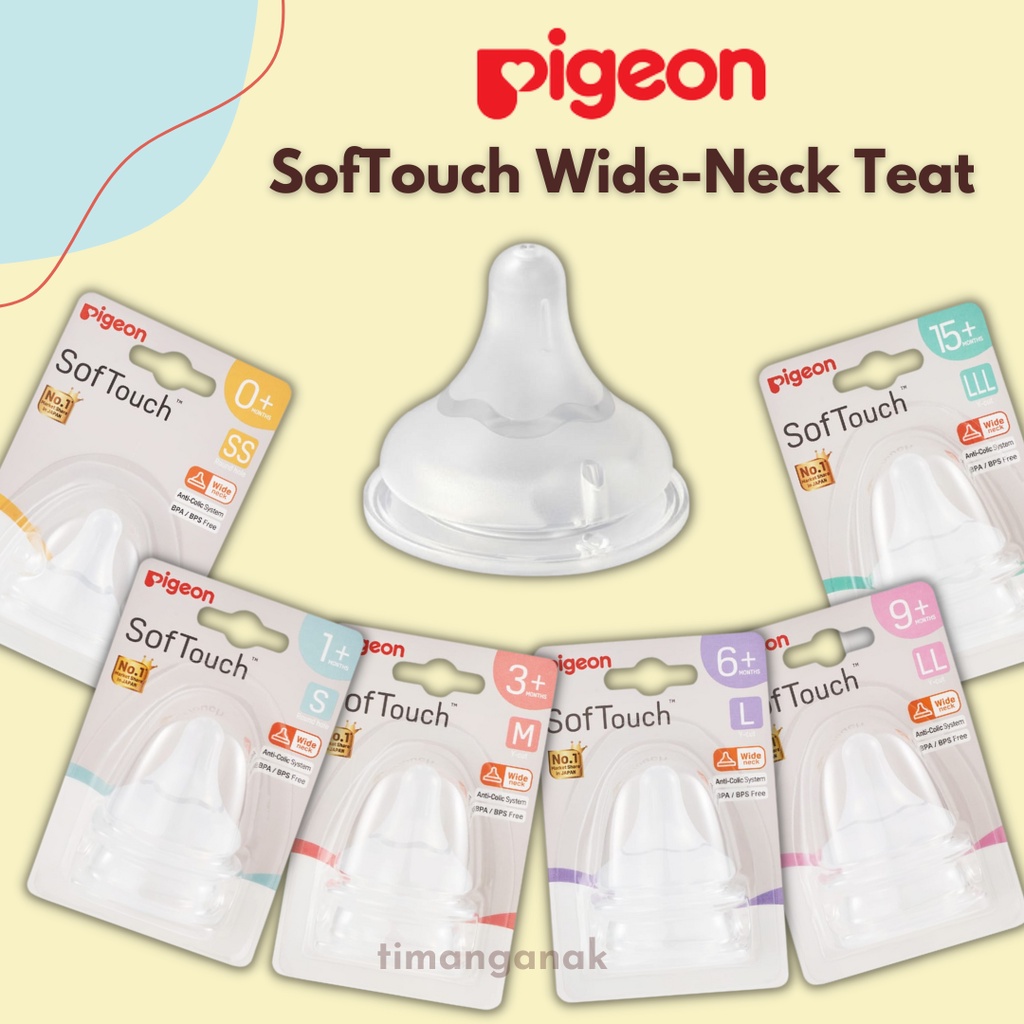 Original Pigeon Teat / Puting Pigeon / Pigeon SofTouch WideNeck Teat Shopee Malaysia