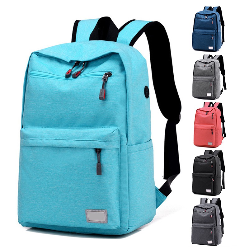 Solid Color Backpack High Capacity Nylon Backpack School Bag Teenager