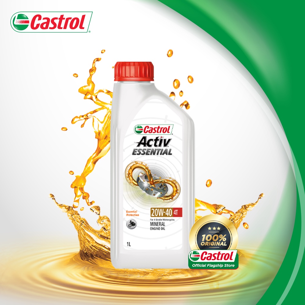 Castrol ACTIV ESSENTIAL 4T 20W-40 1L Essential Protection for a Trouble Free Ride - 3428530
