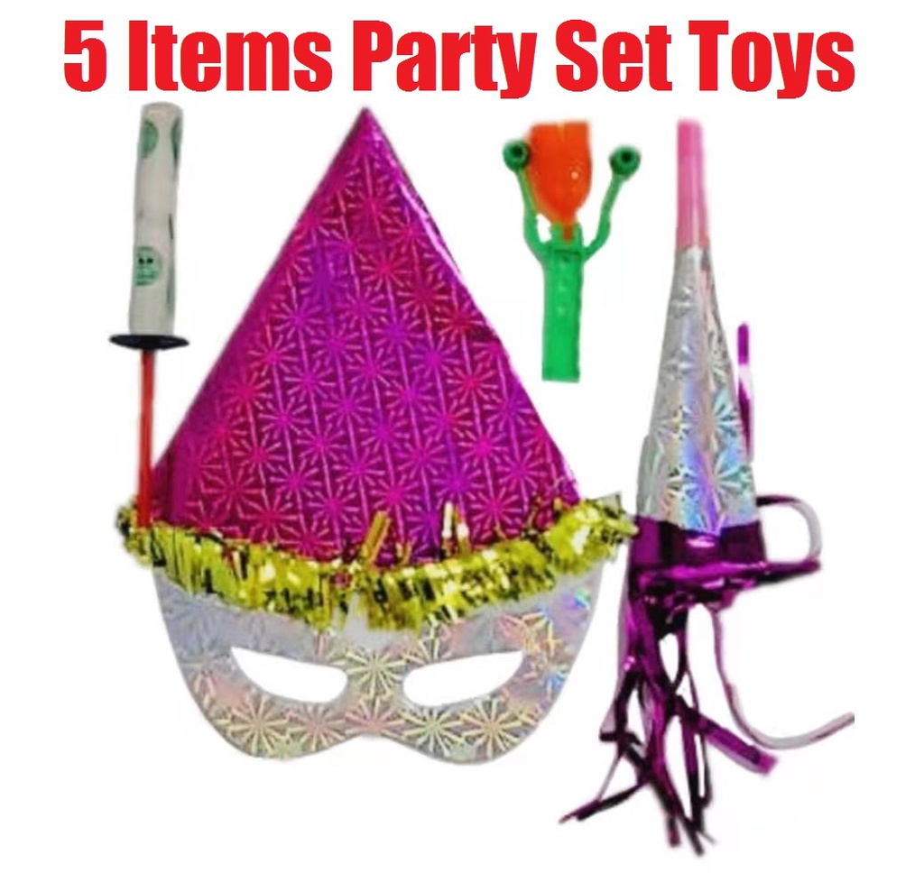 5 Items Birthday Party Hat Set Kids Children Parties Accessories Kid Gift Toys Set Topi Parti