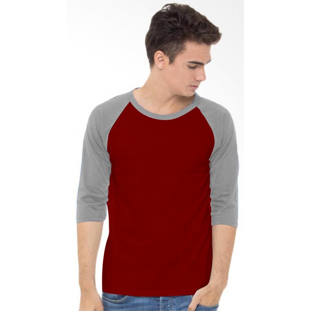 PLAIN MEN'S RAGLAN T-SHIRTS\ MEN'S RAGLAN T-SHIRTS 3\4 SLEEVES, MEN'S TOPS T-SHIRT/S DISTRO T-SHIRT/S