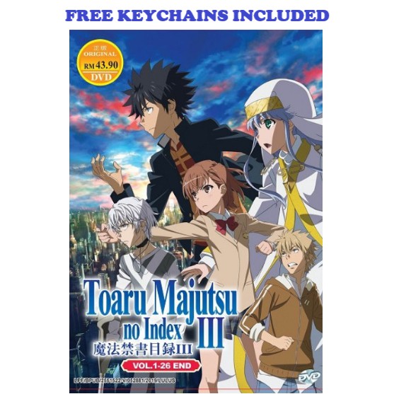 Toaru Majutsu No Index Season 3  End Anime DVD + FREE Keychains |  Shopee Malaysia