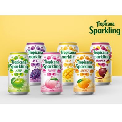 Korea Lotte Chilsung Tropicana Sparkling Tropical Fruit Sparkling Carbonated Drink | Apple Apple | PassionFruit Passion