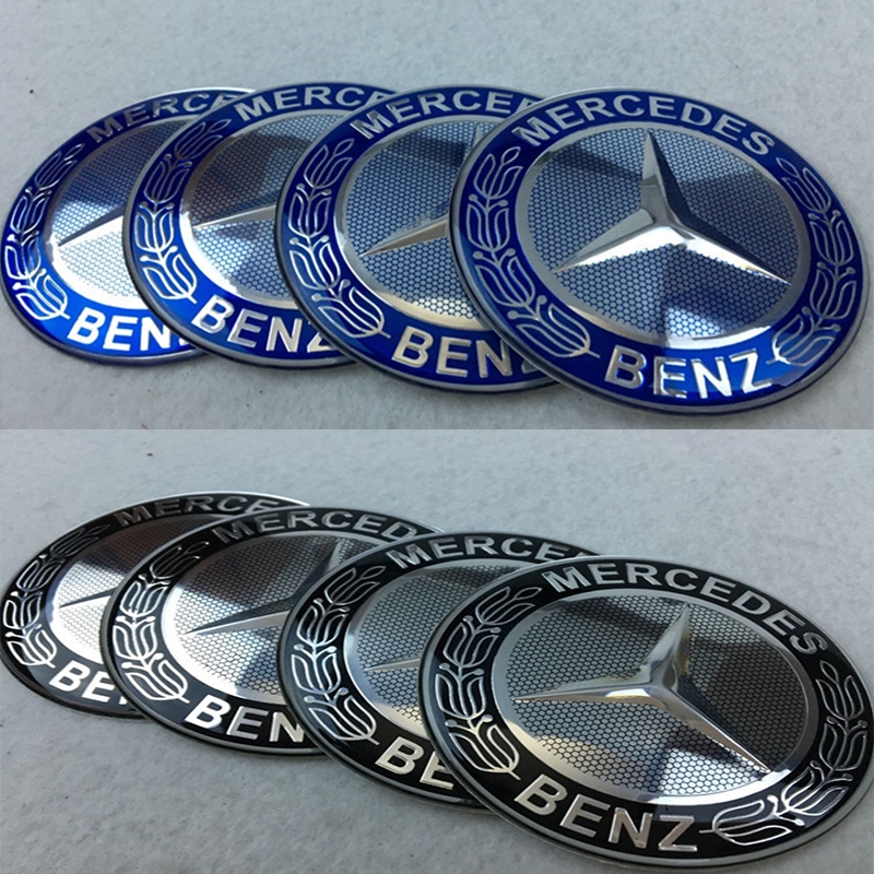 mercedes center caps black