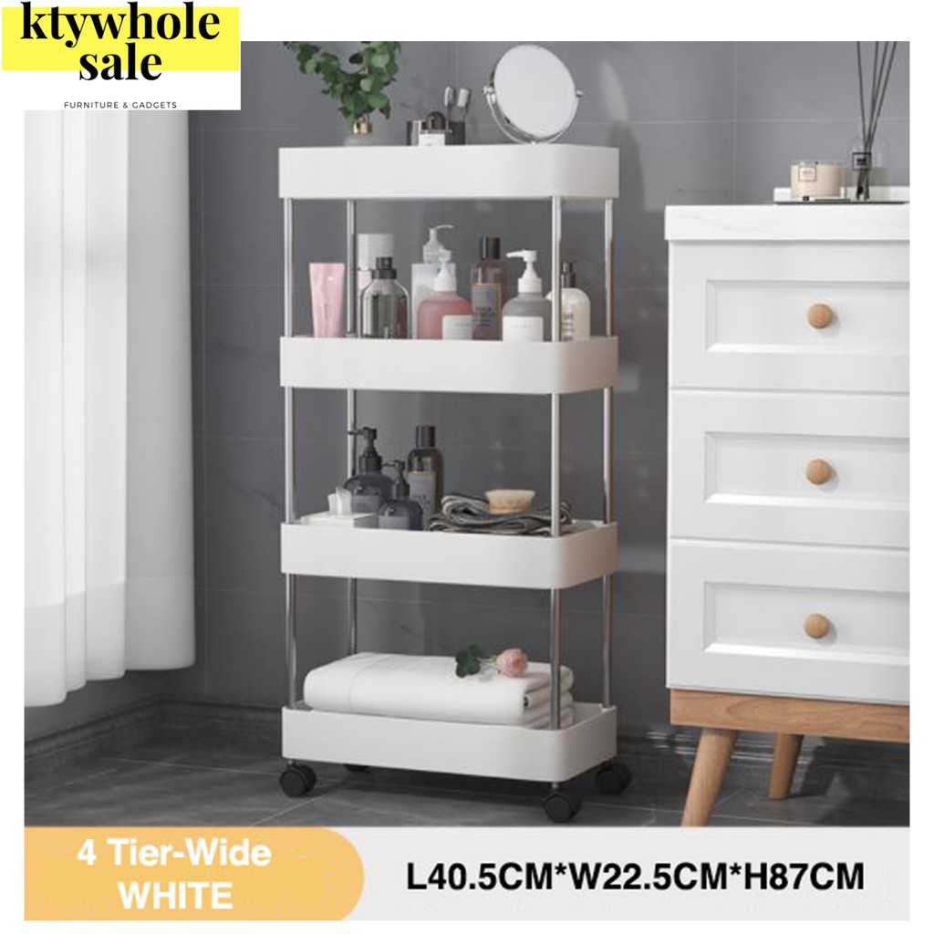 KTY Kitchen Bathroom Rack Wide And Slim Space Saver Storage Shelf
