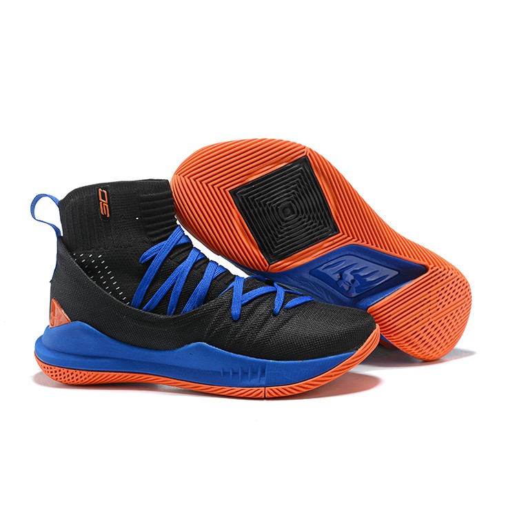 black and blue basketball shoes