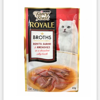 Fancy Feast Broth With Tuna Surimi Prawns Wet Cat Food Pouch