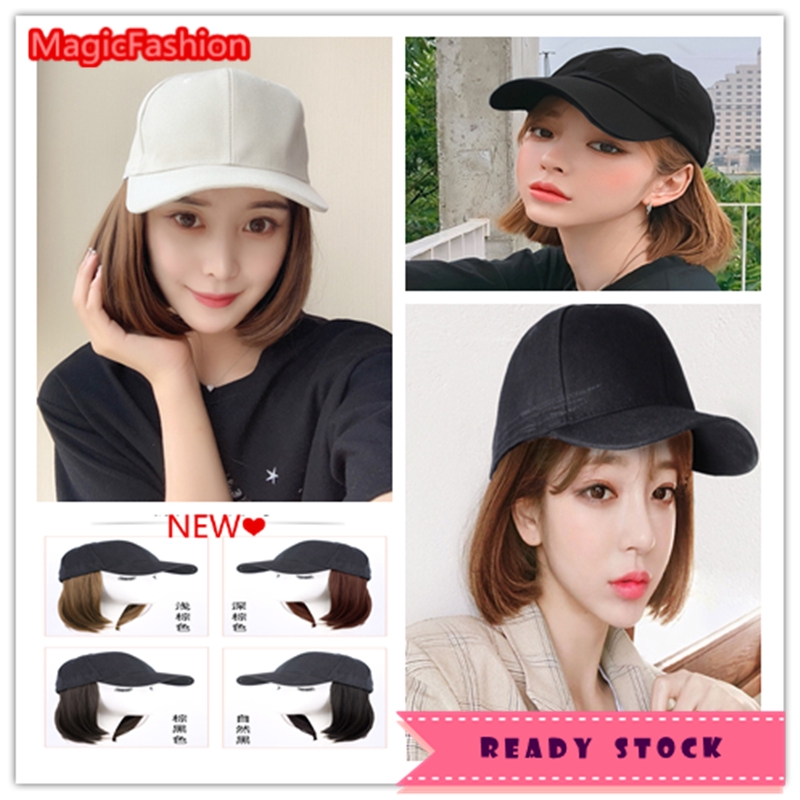 Young Lady Female Wig Short Hair Hat Wig Round Face Short Hair