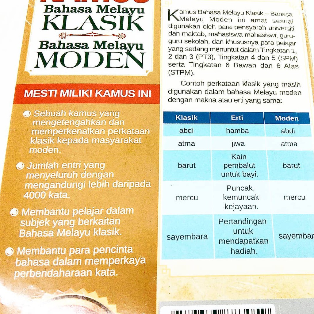Kamus Bahasa Melayu Klasik Bahasa Melayu Moden Penerbitan Telaga Biru Shopee Malaysia
