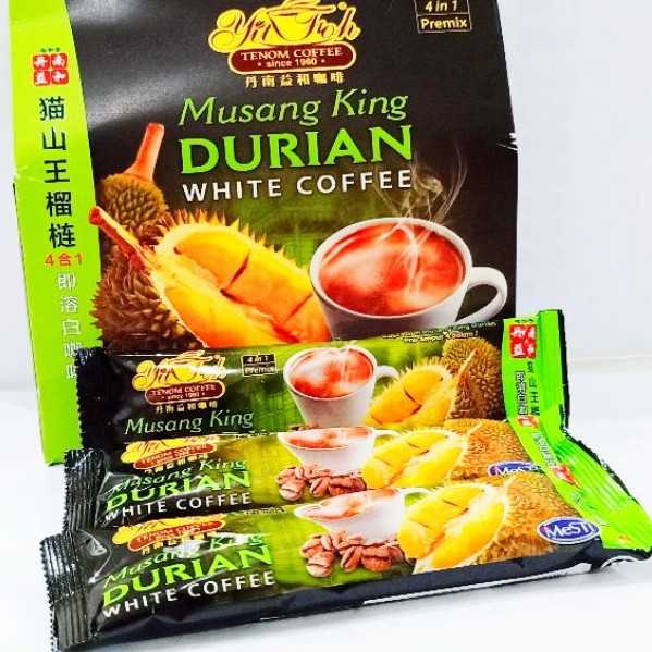 Durian Coffee Tenom Yit Fot Durian White Coffee Instant Coffee 4 in1 Ready Stock