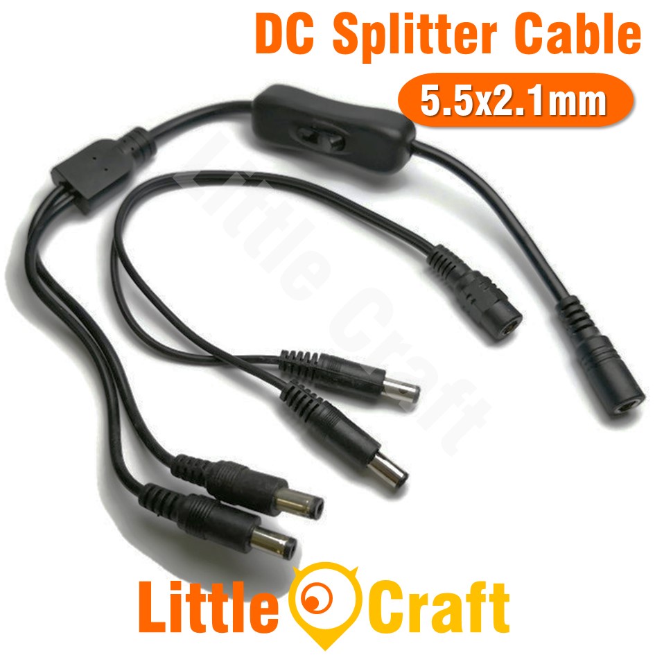 DC Power Splitter 5.5mm 2.1mm 1 Female to 2 male way connector Plug extension Cable CCTV LED strip light