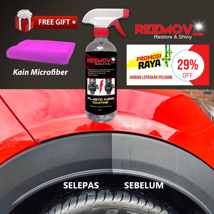 Buy Ready Stock Reemov Plastic Nano Coating Original Restore Warna Plastik Motor Kereta Kusam Kembali Hitam Wak Kilat Seetracker Malaysia