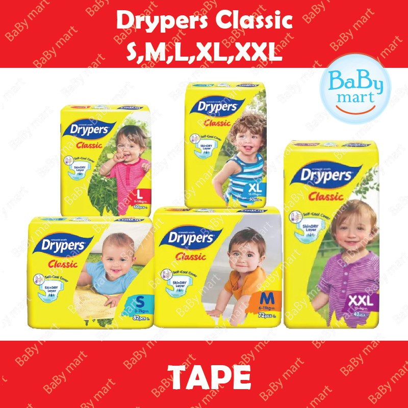 DRYPERS CLASSIC TAPE (S/M/L/XL/XXL) Shopee Malaysia