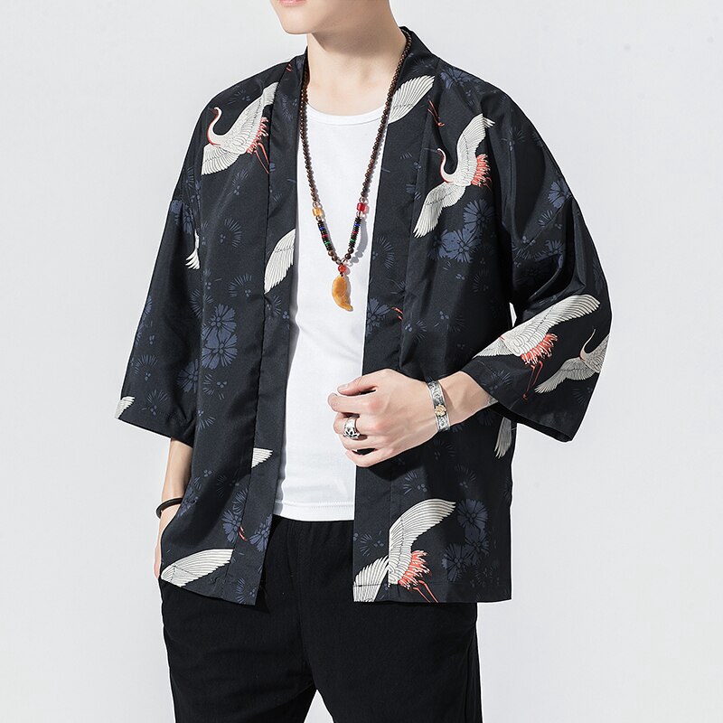 New 2019 Autumn Kimono Streetwear Jacket Men Kimono Men Cardigan ...