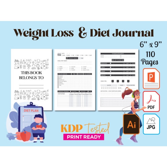 Weight Loss & Diet Journal Planner PDF Printable