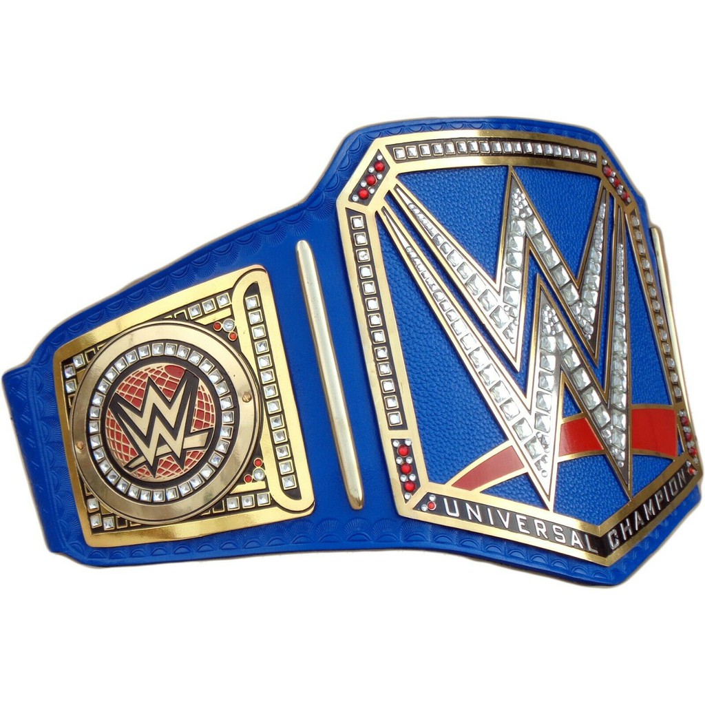 Wwe Universal Championship Blue Replica Title Belt Leather Zinc Brass 2mm 4mm Shopee Malaysia