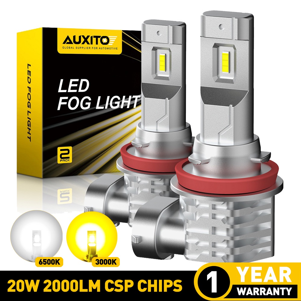 AUXITO 2Pcs Led Fog Light Bulbs H8 H9 H11 H16 20W 4000Lm 6500K Csp ...