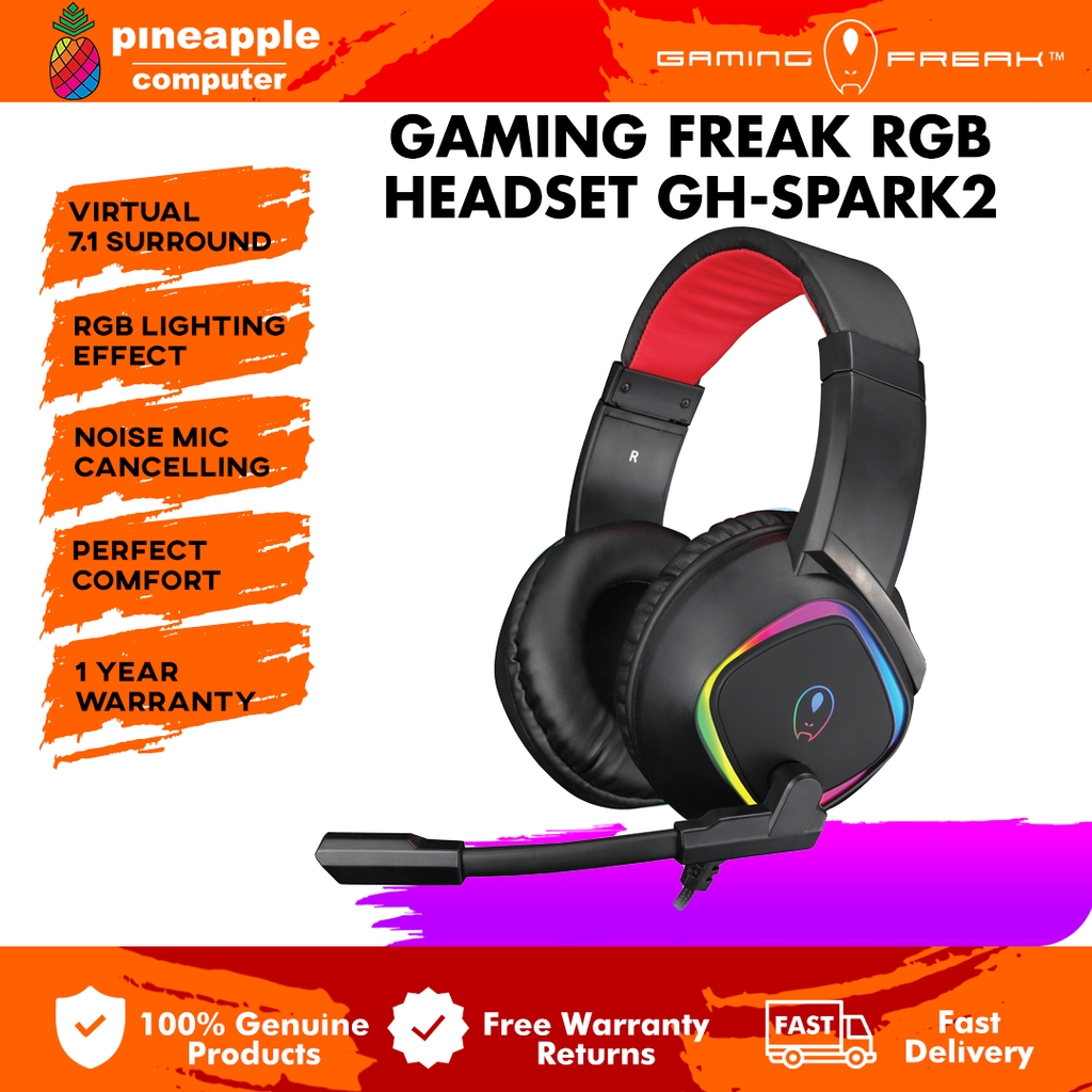 Gaming Freak GH-SPARK2 Virtual 7.1 Surround Sound RGB Gaming Headset