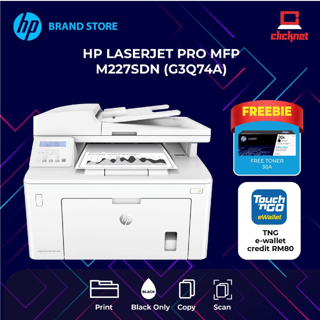 Hp Laserjet Pro Mfp M227sdn G3q74a Shopee Malaysia