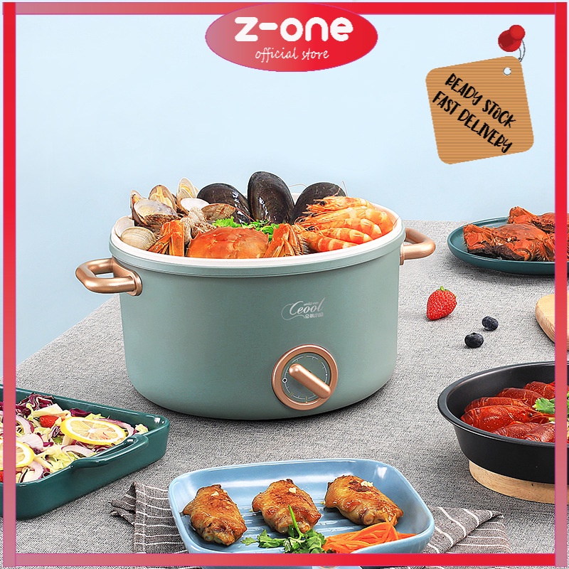 Z-ONE Large Capacity 2.5L Electric Cooker Pot Frying Pot Multi function Cooker Cooking Pot Noodles & Stir-Fry 家用煎炒电锅