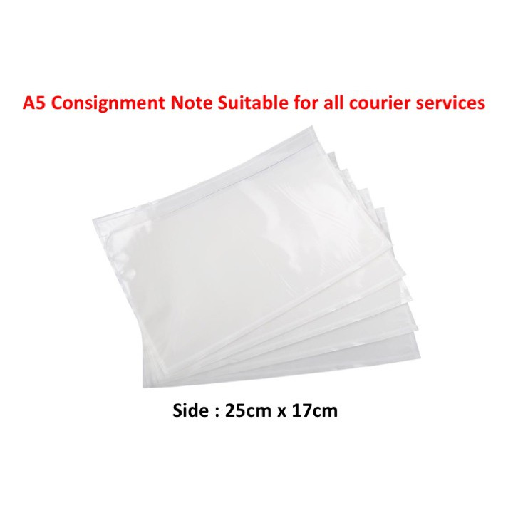 READY STOCK 100pcs/Bundle Consignment Note Pocket A5 Pouch Full Glue