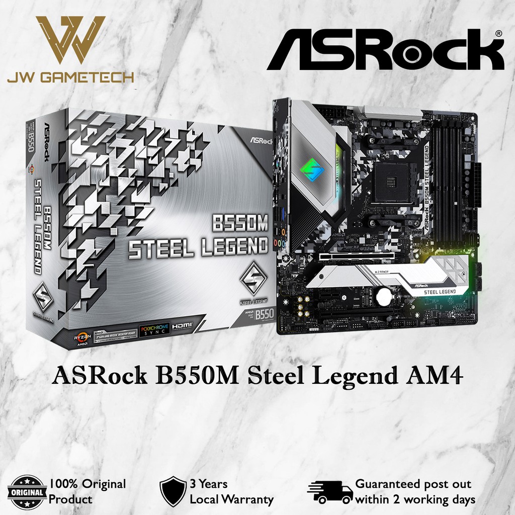 ASRock B550M Steel Legend AM4 mATX Motherboard | Shopee Malaysia