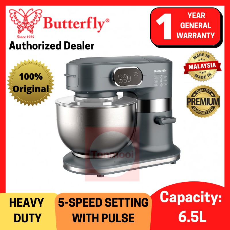 BUTTERFLY BSM4366 Heavy Duty Commercial Stand Mixer Stainless Steel Bowl 1000W Pengadun Besar