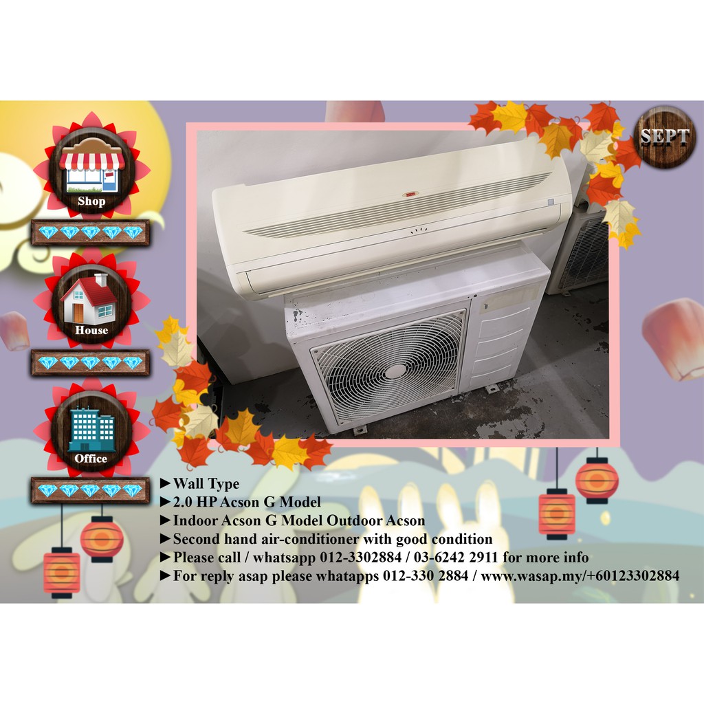 Acson 2HP Wall Type Second Hand Air Conditioner AC2838 Shopee Malaysia