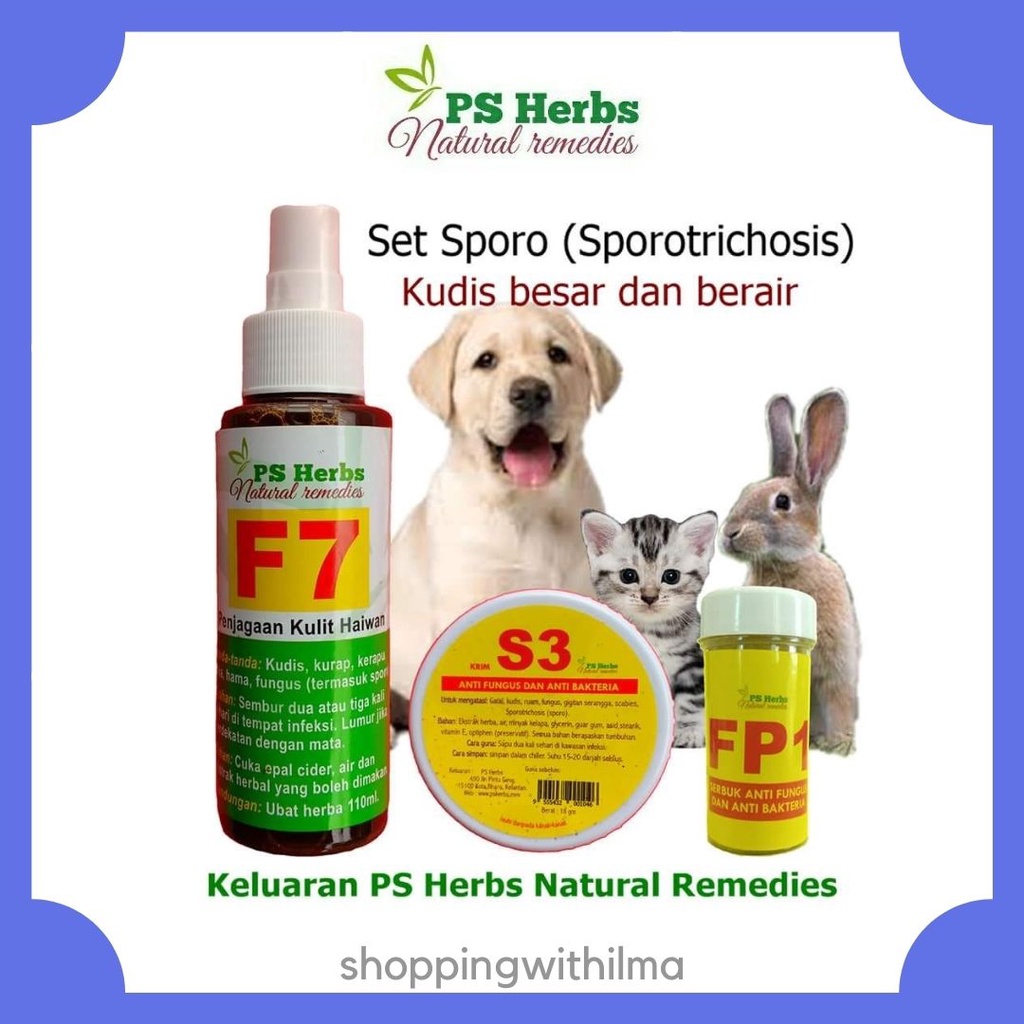 Ps Herbs Penawar Sporotrichosis Sporo For Pets Cats Kucing Spray F7 ...