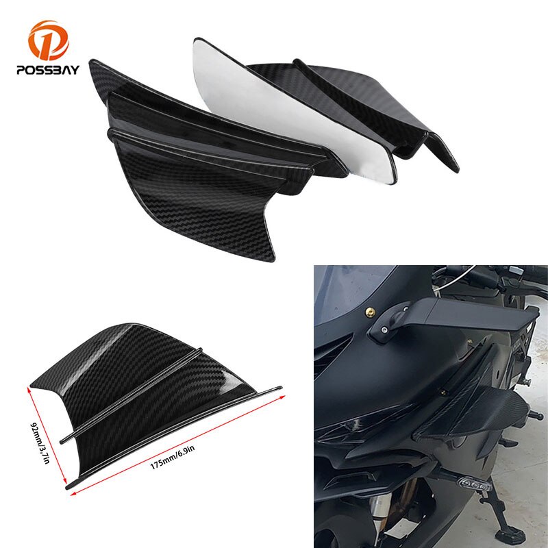 Dark Smoke ABS Adjustable Air Deflectors Side Wing Cover For Harley