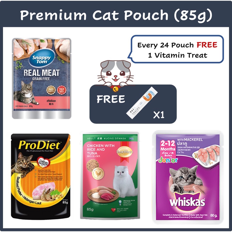 PROMO Wet Cat Food Pouch Makanan Kucing (Snappy Tom / Pro Diet / Smart
