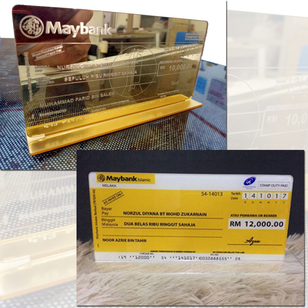 Cek Replika Hantaran Perkahwinan Acrylic - Mockup Cheque ...