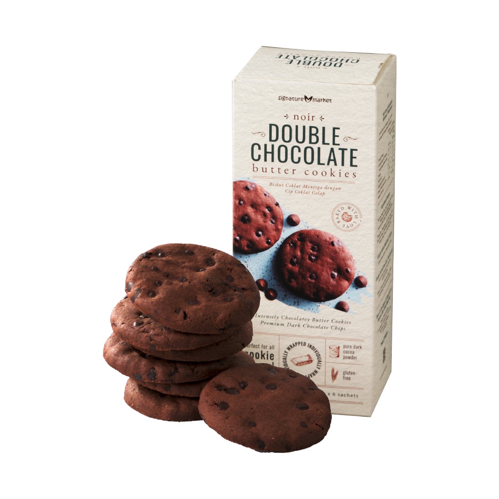 Signature Market Noir Double Chocolate Butter Cookies (Gluten Free) (180g) Shopee Malaysia