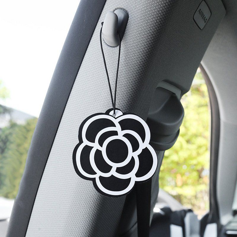 Car Fragrance Tablets Light Luxury Camellia Pendant Perfume Ornaments Long-Lasting