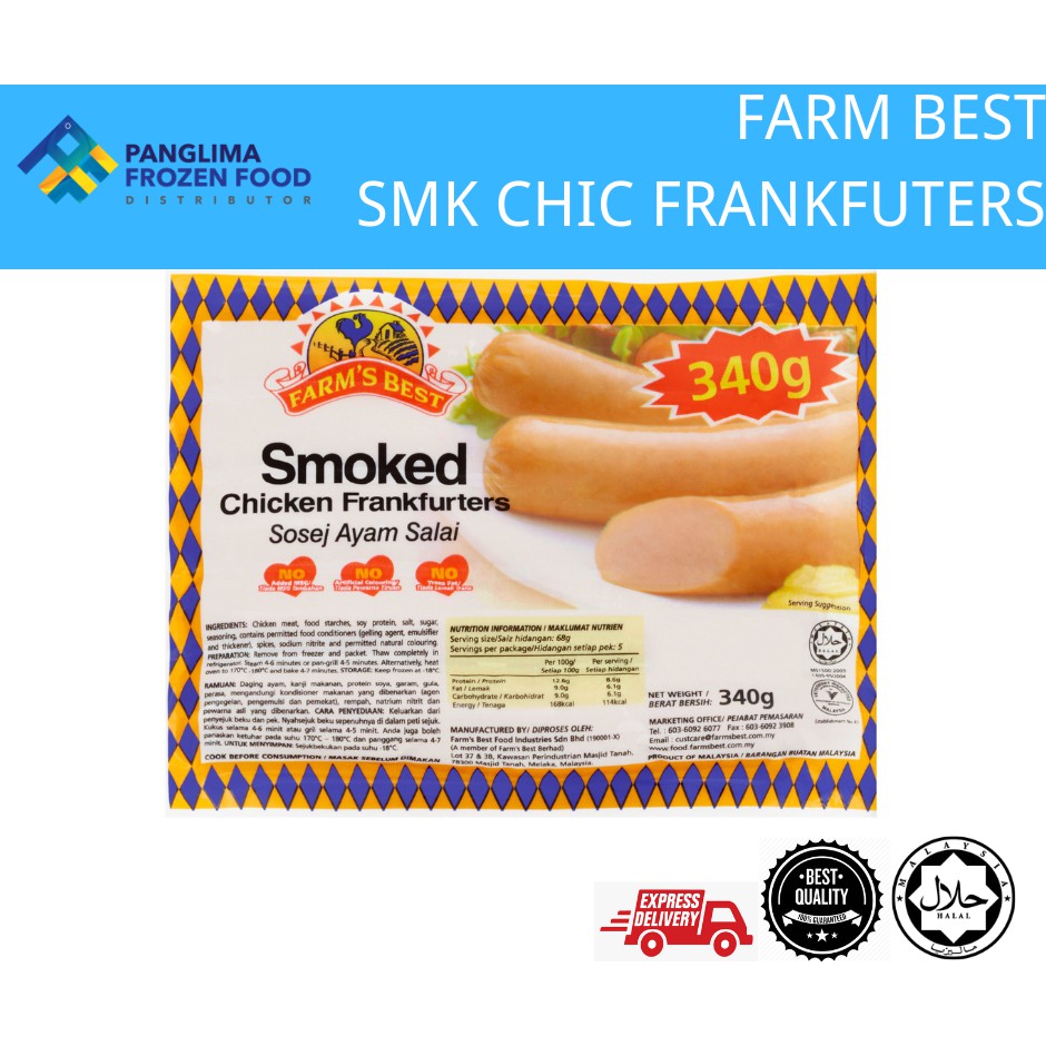 Farm S Best Smoked Chicken Frankfuters 340g Klang Valley Only