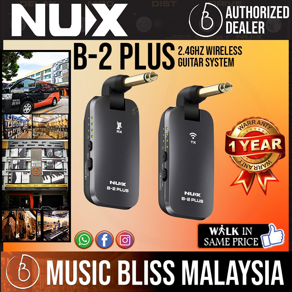 NUX B-2 PLUS 2.4GHz Guitar and Bass Wireless System (B2 / B2PLUS ...