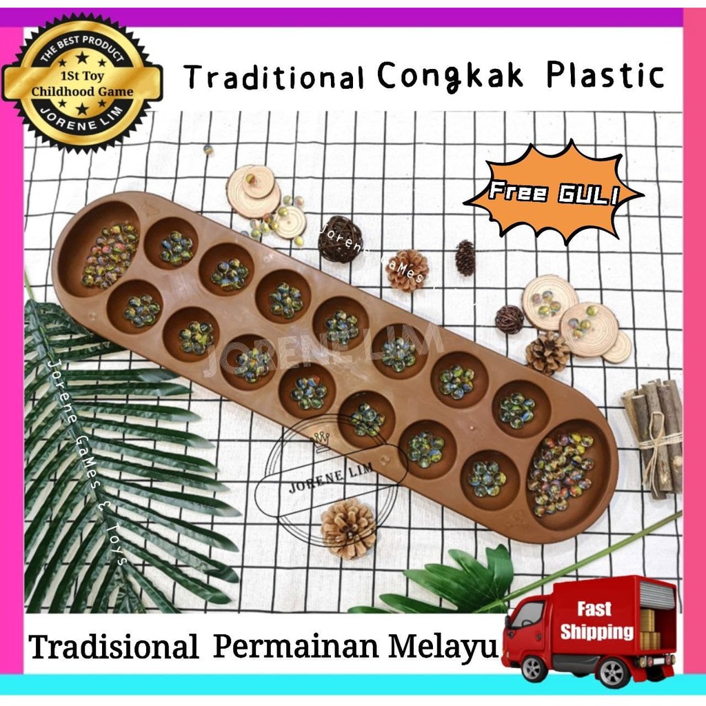 ☞▽❀Traditional Congkak Plastic FREE GULI permainan Melayu 