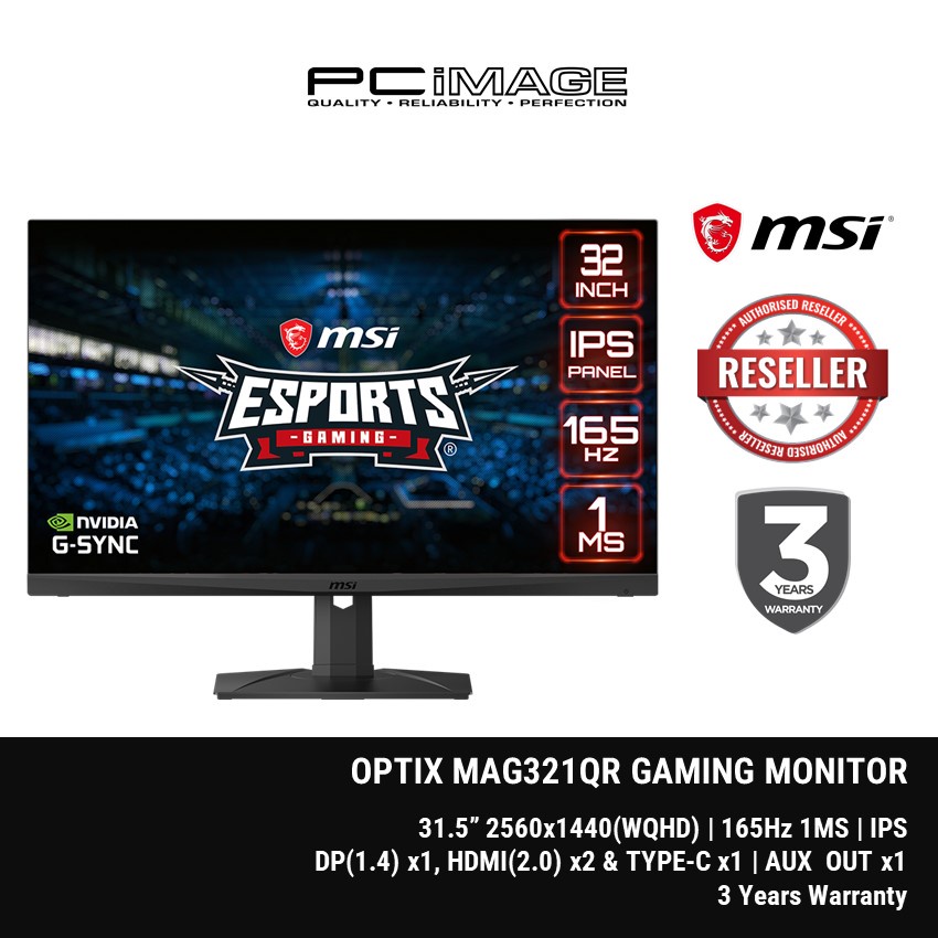 MSI OPTIX GAMING MAG321QR 32-INCH IPS GAMING MONITOR (2560X1440/1MS ...