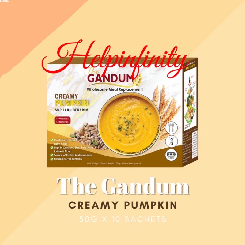 Gandum Wholesome Meal Replacement 50g x 10s (Creamy Pumpkin / Savoury Mushroom)