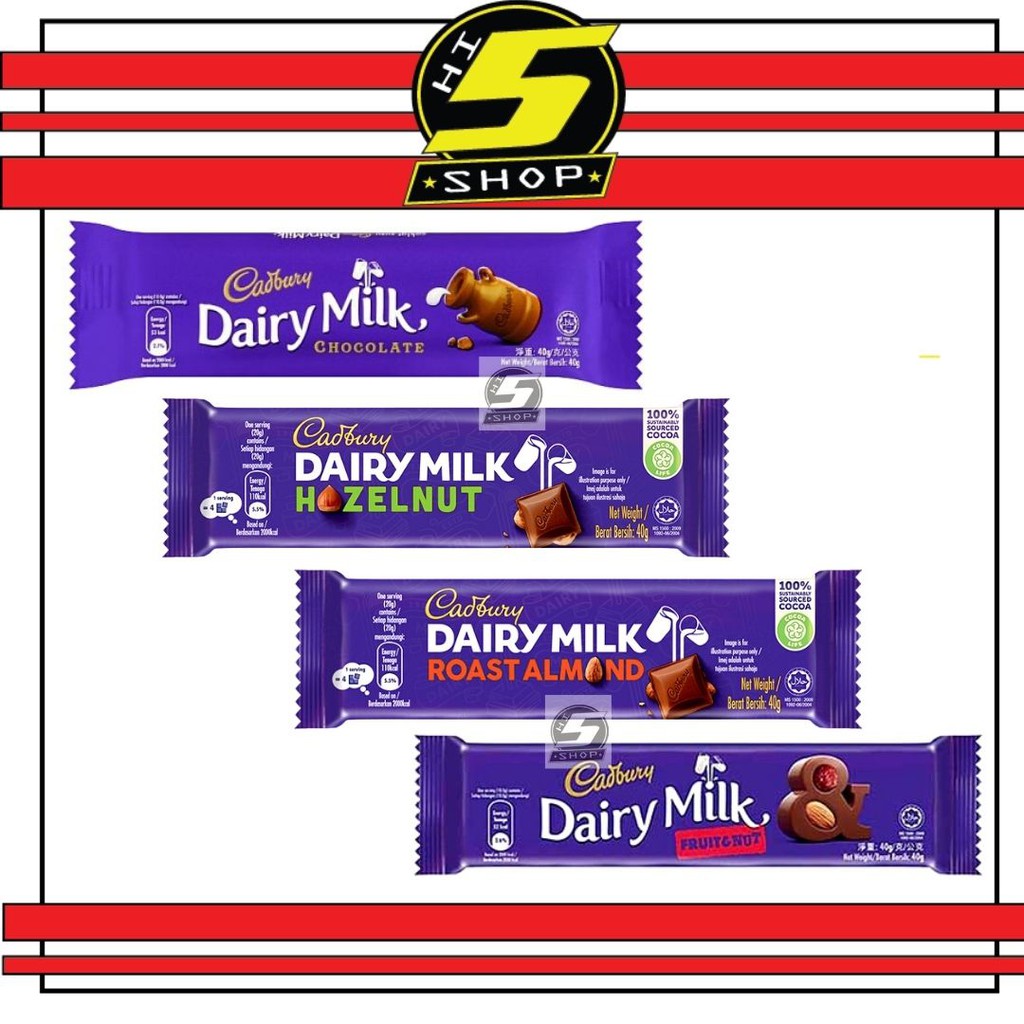 Cadbury Dairy Milk Chocolate Bar (40g) | Shopee Malaysia