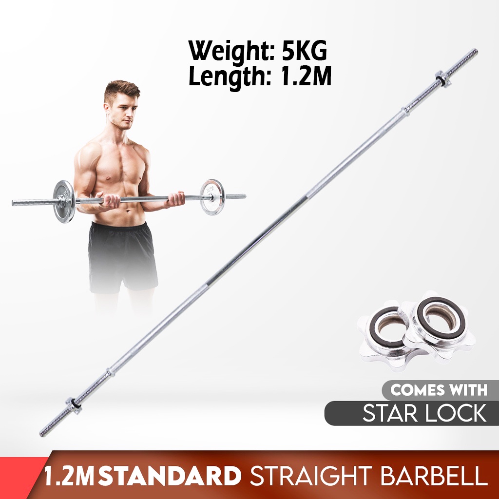 1.2M Gym Home Fitness Straight Plating barbell Pole Solid Standard