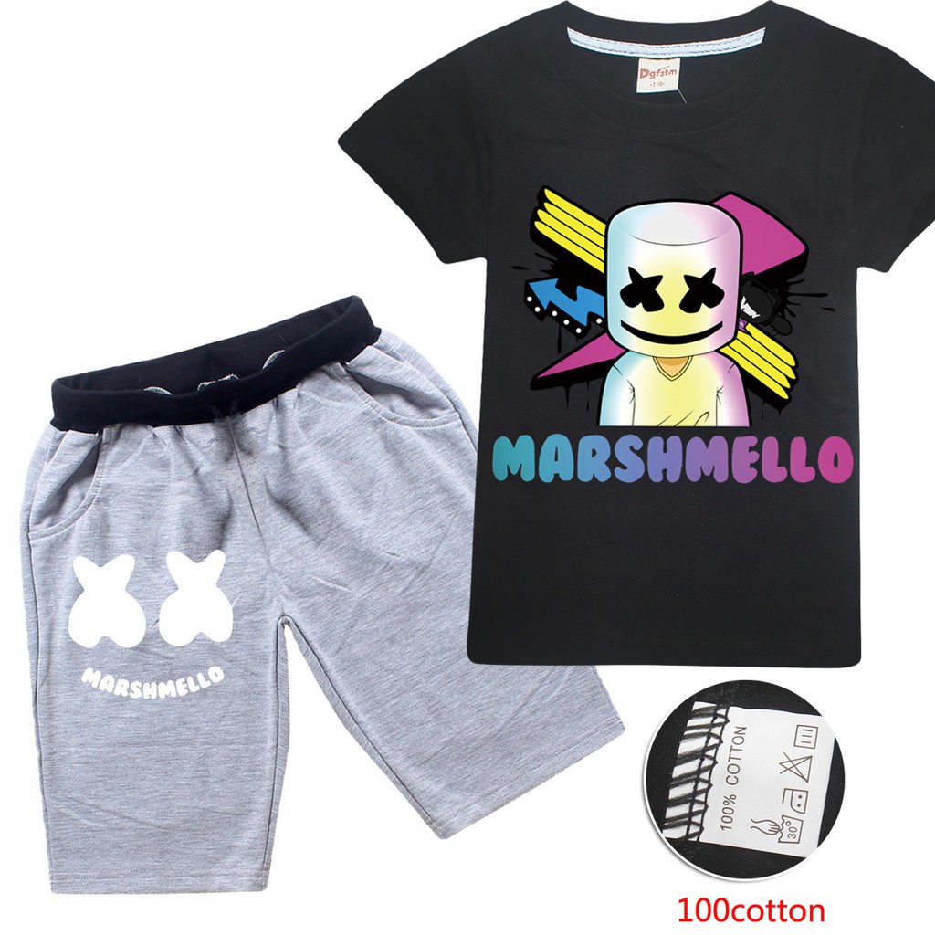 2019 Summer Kids Boys Girls Marshmello T Shirt Sport Set Dj Music T Shirts Top Cotton Short Tshirts For 6 14 Yrs Shopee Malaysia - roblox boys t shirt lego cartoon print kids tops christmas shirt new years tees big boy clothes shopee malaysia