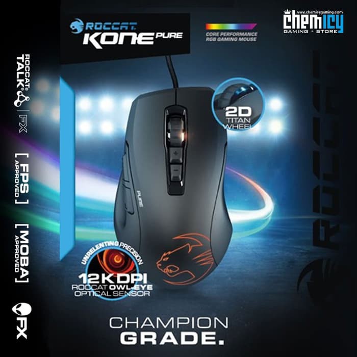 Roccat Kone Pure Owl Eye Rgb Optical Gaming Mouse Shopee Malaysia