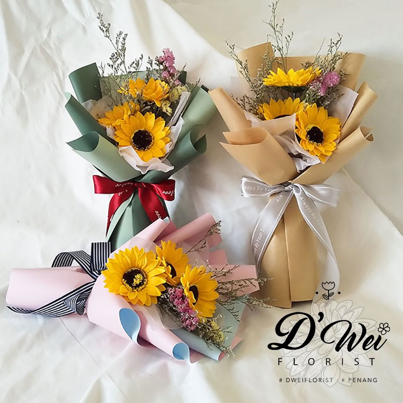 Soap Sunflower Flower Bouquet Bunga Matahari Graduation Birthday Gift ...