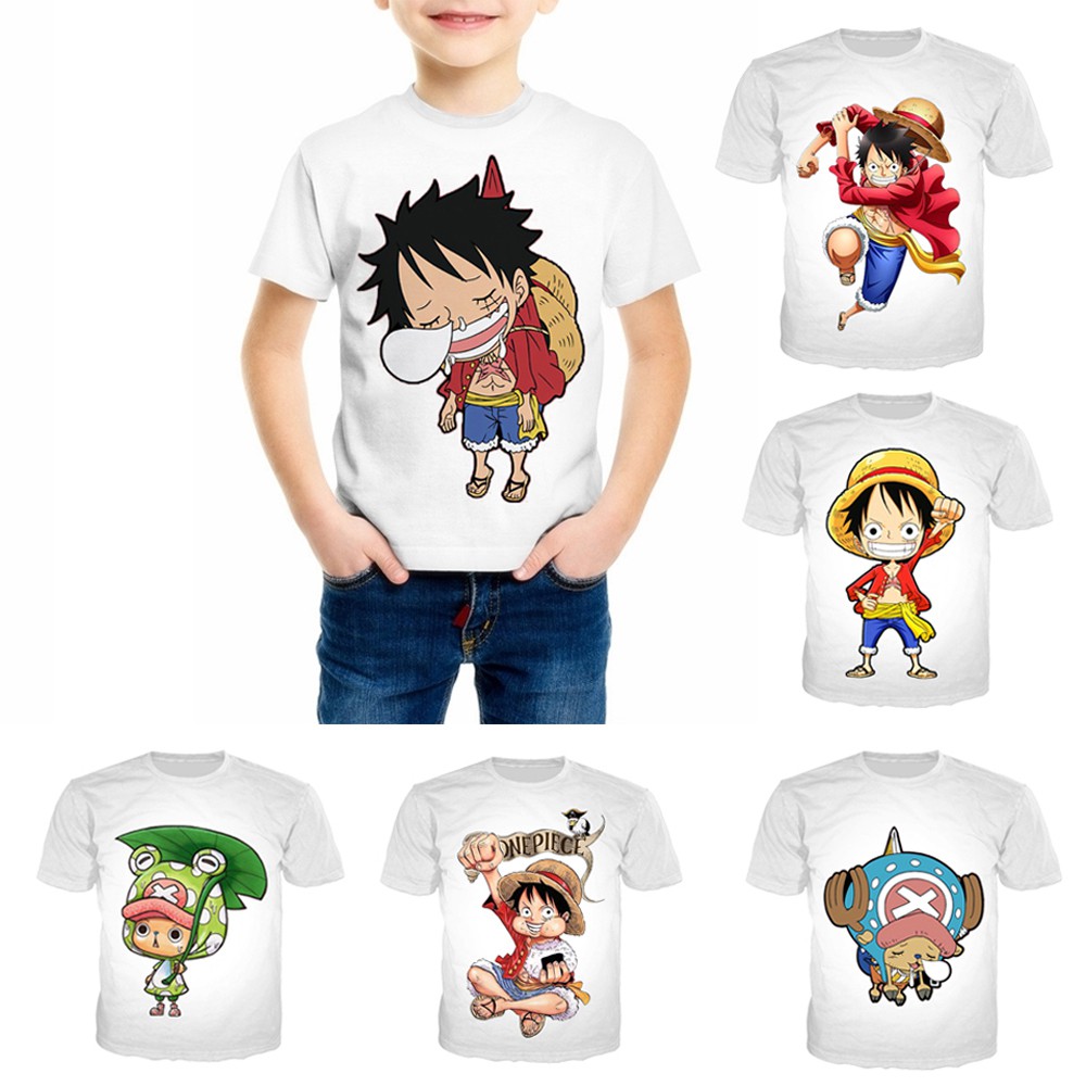 One Piece Luffy Shirts Casual T Shirt Kids Chopper T Shirt Boys Girls Clothes Anime Top Tee Shopee Malaysia - best roblox anime shirts