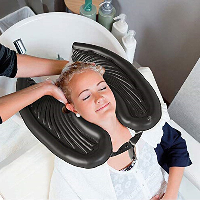 Neck Rest In Bed Shampoo Basin Salon Hair Washing Tray Soft Inflatable  Shampoo Bowl Home/Travel Without Salon Chair Wash Head Basin New Portable  Shampoo Sink Hair At Home Folding Hairdressing Head Tray